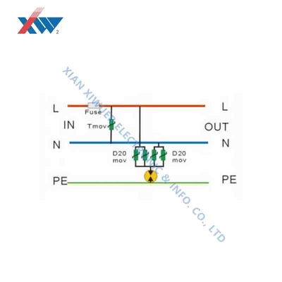PA66 FR Grade LED SPD Surge Protector Connected In Series used in power supply of LED street lamp