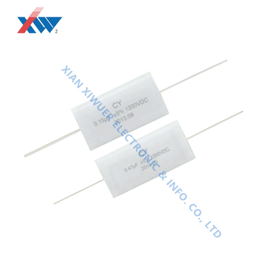 Power Film Capacitor 1200VDC 0.47μF Axial Leaded With Polypropylene Dielectric High Pulse Current
